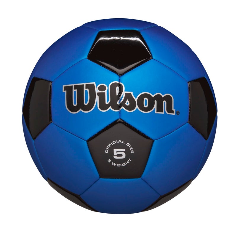 WILSON Traditional Soccer Ball - Size 5, Black/Royal - Image 1